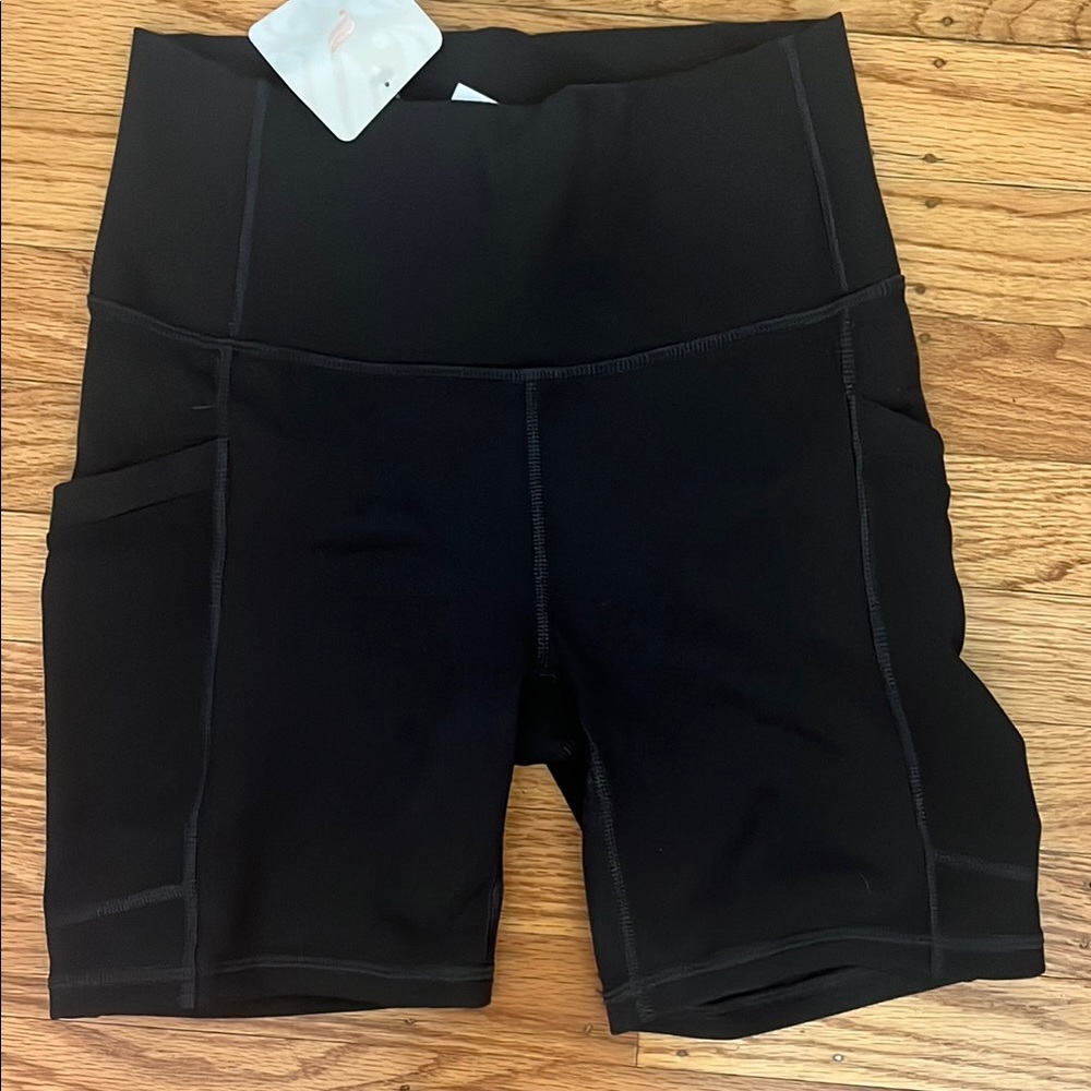 Fabletics Black Bike Shorts High Waist Stretch